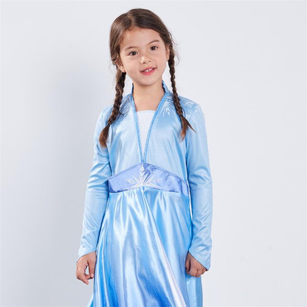 halloween costumes kids girls snow queen cosplay clothing Girls Christmas Gifts One Piece Blue Princess Dresses Sets Wholesale AASS387