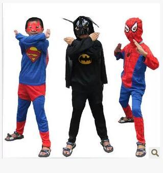 2016 new Halloween Children Costume Clothing Set Clothes Girls Boys Spiderman Bat Zorro Cosplay KKA3937