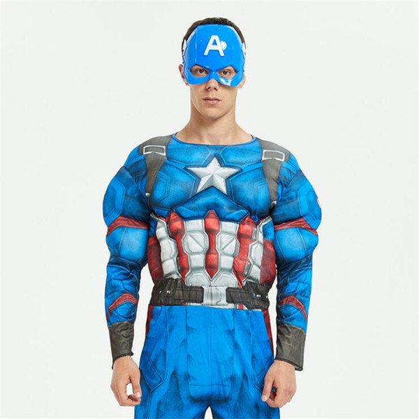 halloween costumes Marvel avengers Superheroes Captain America spiderman Iron Man Cosplay Clothing with mask 165cm-180cm Wholesale TSS388