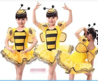 2018 New Children's Day Costume Suit Children Bee Dance Skirt Children Animal Costumes Primary Stage Performance Dress