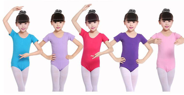 Leotard for girl Ballet Bodysuit Children Girls dancewear School performance Summer Short sleeve Logo print Custom-made 2-9years A8