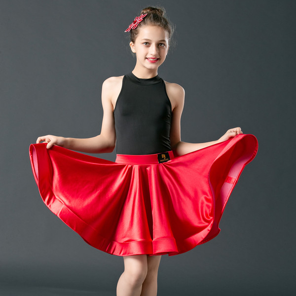 F24 Leotard And 354 Skirt Girls Ballroom Salsa Cha Cha Dance Competition Costume Latin Skirt for Kid Dancing Clothing