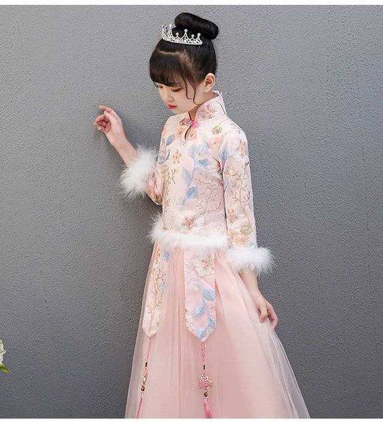 Hot sale Special Occasions China spring festival children dress/cosplay lady charm lovely girl cheongsam kids clothing