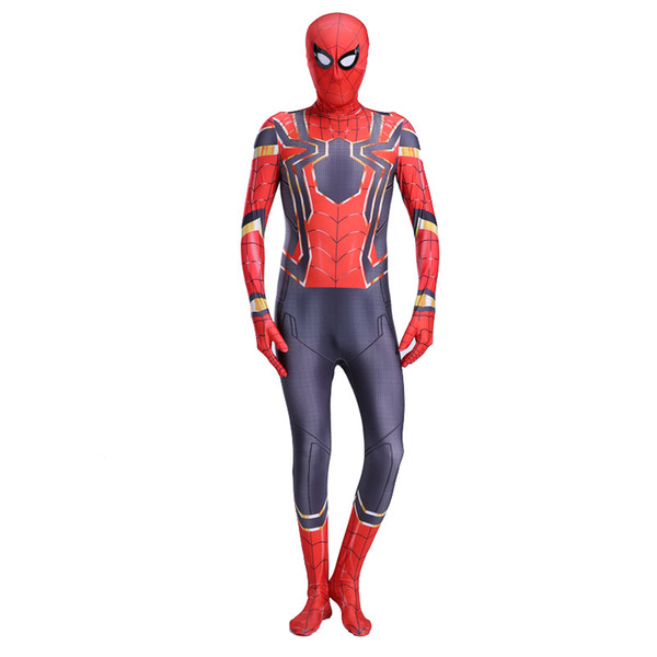 Iron Spiderman Costume Spandex Cosplay Spider Man Kids Children Adult Costumes Bodysuit Suit Jumpsuit