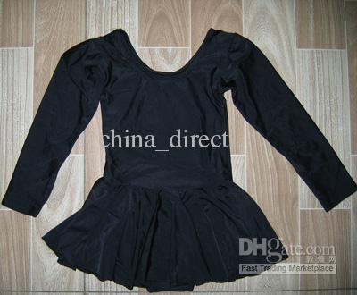 Elastic Girls Ballet Dance Dress Leotard long sleeve skate dress 10pcs/lot Mixed color #1750