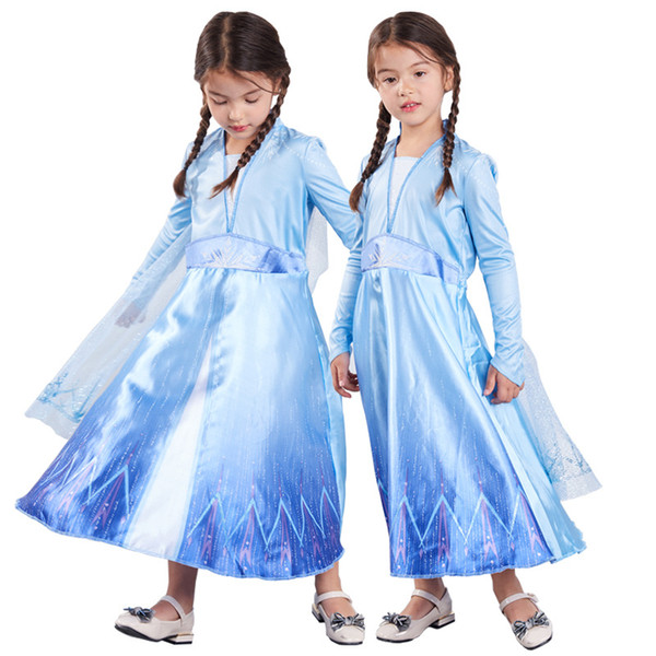 Kids Dress Baby Girls Lace Mesh Cosplay Stage Costume Kids Designer Clothes Snow Queen Winter Gown Halloween Party Show Dresses 06