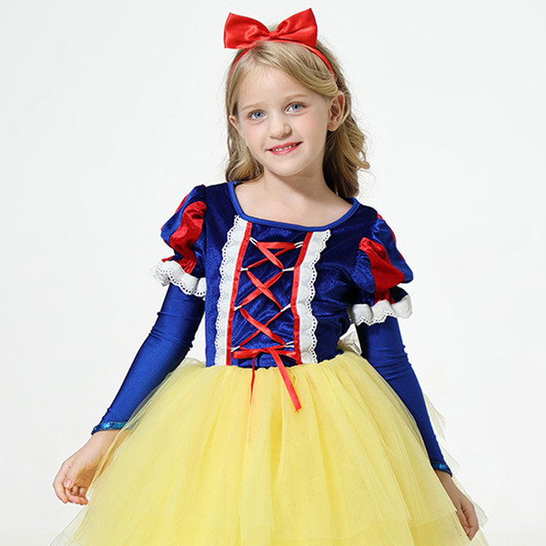 Snow White Skirt Girl Children's Cake Net Dress Halloween Performance Dress Halloween Dress.