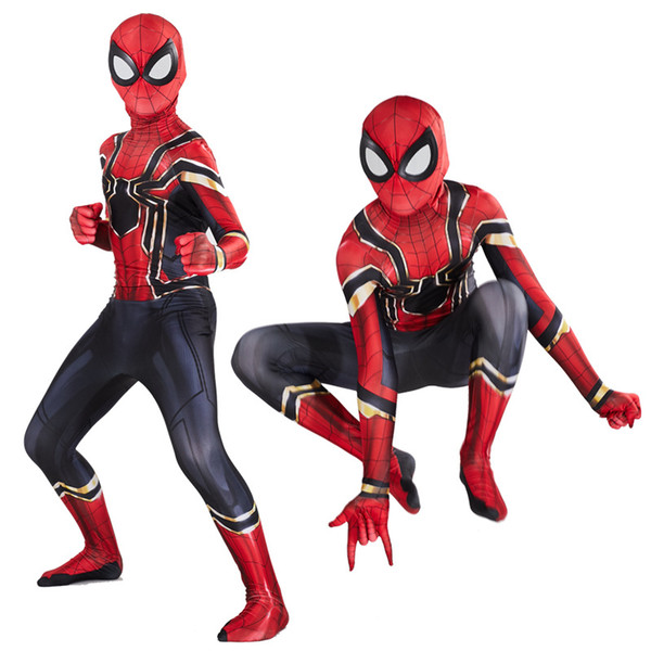 kids Adult Clothes Iron Spider-Man Siamese Skinny Clothes Marvel Avengers 34 Movie Cosplay Cosplay Halloween Christmas Costume Gift