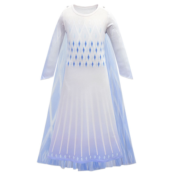 Princess Dress Up for Girl Long Sleeve With Cloak Snow Queen 2 Fancy Costume Halloween Pageant Party Clothes Kids Clothing