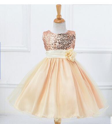 Wholesale Autumn Children's Clothing Europe and America Sequined Dress Children dress girls Large Flowers Gauze Tutu princess flower Dresses