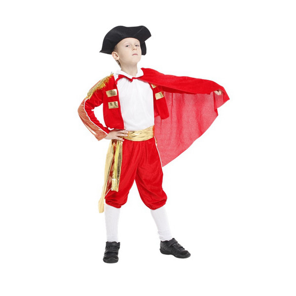 Shanghai Story childen kids halloween Spanish bullfighter cosplay costume matador clothes Boys Stage Performance costumes