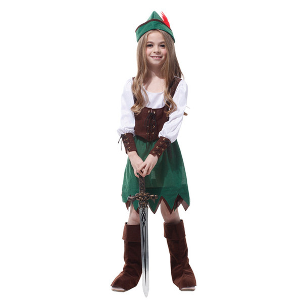 Shanghai Story Girls Peter Princess Halloween Costumes Kids Little Zorro Cosplay Performance Costumes children's clothes