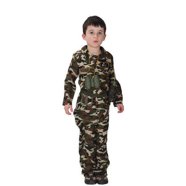 Shanghai Story children stage army costumes Halloween costume special forces handsome soldier jacket pants camouflage clothing