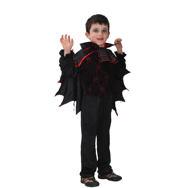 Shanghai Story new Children's vampire cosplay costume boys kids bat wings halloween fancy Carnival costume