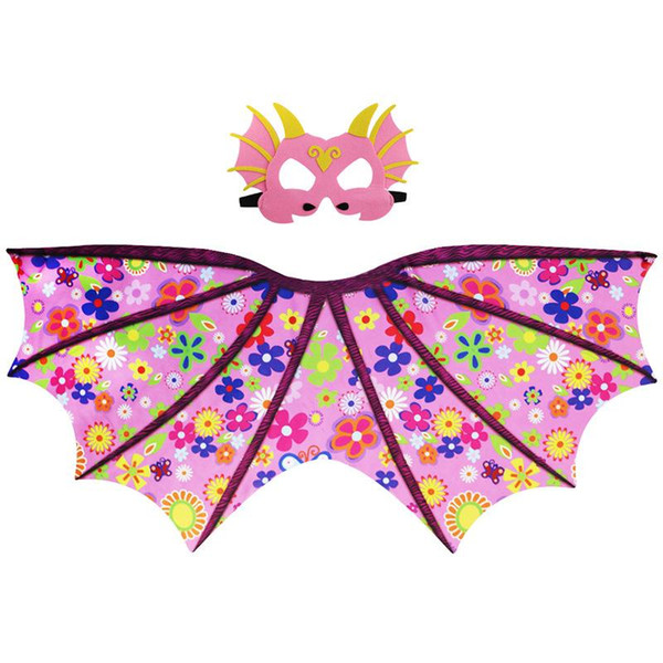 2pcs/set Kids Designer Clothes Girls Boys Cosplay Dinosaur Dress up Costume Outfit Wings Cape with Mask Photography Props CCA11447 20est