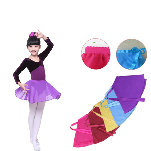 Cute girls dancewear Dance skirt Students performance clothing Chiffon Ballet skirt dress for Pupil middle school Summer 2017 Multi colors