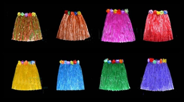 40 cm Popular Hawaii Tassel Child/Adult Flower Hula Grass Skirt Fancy Costume Show SkirtHula grass skirts free shipping