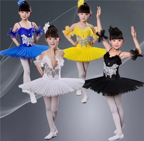 Children Ballet Skirt Veil Costumes Dance Princess Skirt Bitter Fleabane Uniforms Performance Clothing Girls Sequined Leotard Dance Wear