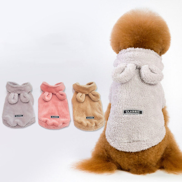 Animal Pet Dog Fuzzy Coat Winter Warm Plush Fleece Clothes Defensive Cold Teddy Dog Classic Ear Outwear Dogs Costume Outfits Pet Supplies