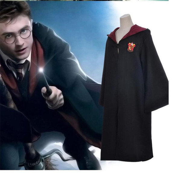 Harry Potter Robe Cloak Cape Cosplay Costume Kids Adults Unisex Gryffindor school Uniform clothes Slytherin Hufflepuff Ravenclaw 4 House