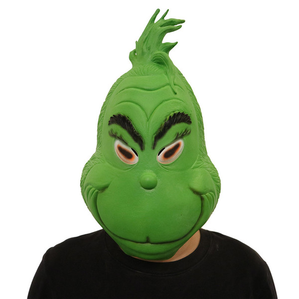 The Grinch Green Mask Cosplay 3D Full Face Masks How the Grinch Stole Christmas Latex Green Headgear Women Men Christmas Party Festival