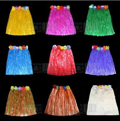 40cm girl Hula Skirt Woman Hawail grass dress Hula dance dress Plastic Fibers Hula Grass Flower Skirt Party Hawaii Beach