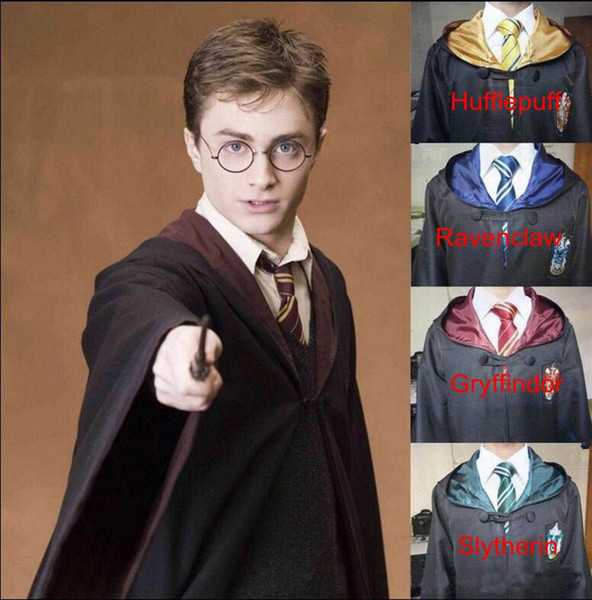 Harry Potter Robe Cloak Cape Cosplay Costume Kids Adult Harry Potter Robe Cloak Gryffindor Slytherin Ravenclaw Robe cloak