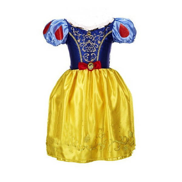 Girls snow white dresses Christmas halloween princess girl tutu dress children bow cosplay skirts kids performance clothes