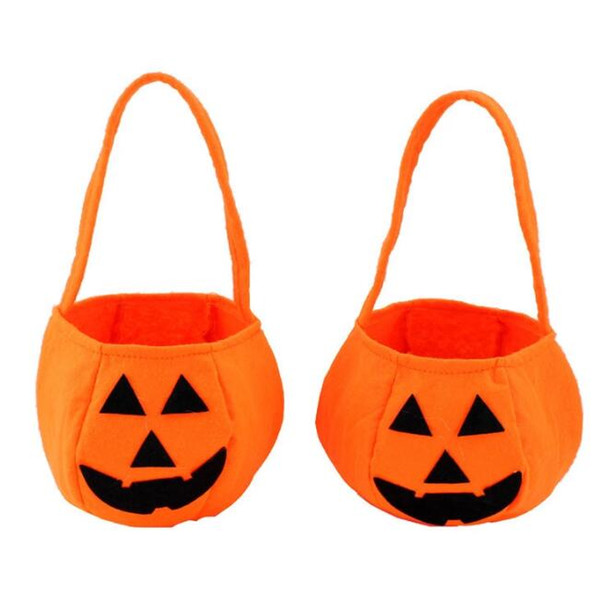 Kids Halloween supplies portable pumpkin bag non woven pumpkin bags three dimensional pumpkin bag candy bag child toys wholesale