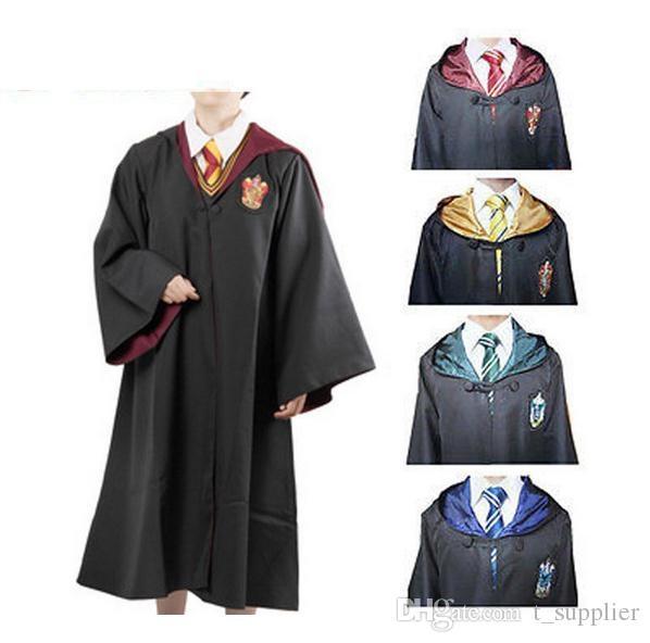 New Harry Potter Robe Gryffindor Cosplay Costume Kids Adult Harry Potter Robe Cloak Halloween Costumes For Kids Adult b919