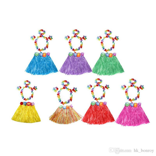 5pcs/set Popular Tassel Child Girl Princess Flower Hula Grass Skirt Fancy Costume Show Skirt Photograph 1 Set