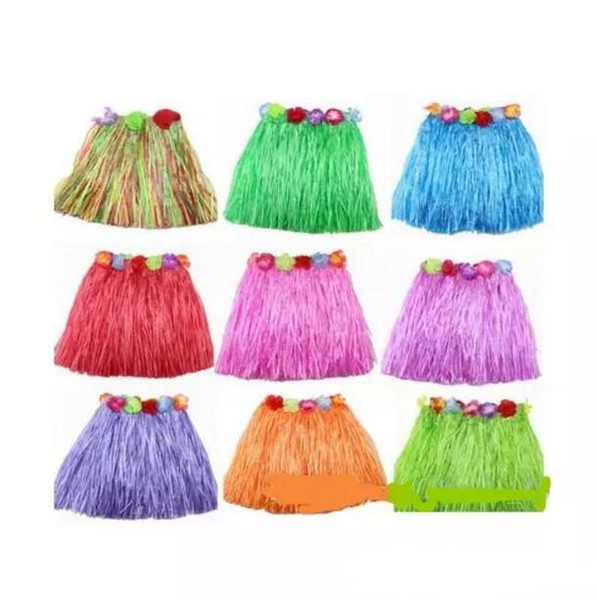 Popular Tassel Child Girl Princess Flower Hula Grass Skirt Fancy Costuhow me Show Skirt Hula Grass Skirts Garlands Bracelet Head 400pcs