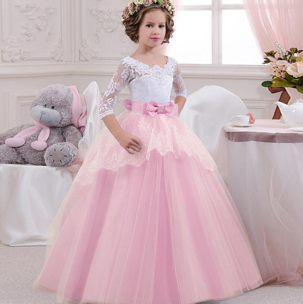 Resale 2018 New Dresses Princess Girls Dress Elegant Party Tutu Kids Dresses For Girls Costume Lace Wedding Dress Vestidos