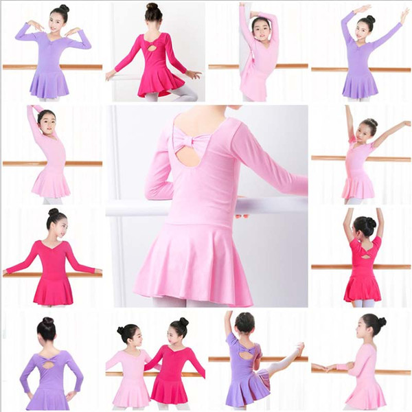 High Quality Cotton Long Sleeve Separate Shorts Dance Ballet Suit Children Girls Gymnastics Ballet Dance Dress Kids Dancewear