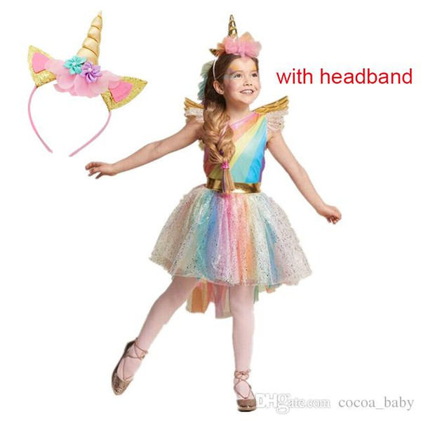 New Girls Sequins Colorful Party Dress Halloween Carnival Costumes Unicorn Fancy Prom Gowns Girls Cosplay Dresses for Girls 3 8Y