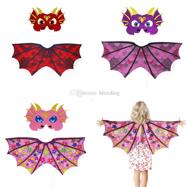 Kids Designer Clothes Girls Boys Cosplay Dinosaur Dress up Costume Outfits Wings Cape with Mask photography Props Children's day Gifts