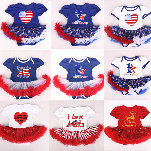 American Independence Day Baby Skirt Girl Flag Romper Outfit 4th of July Infant Holiday Clothes