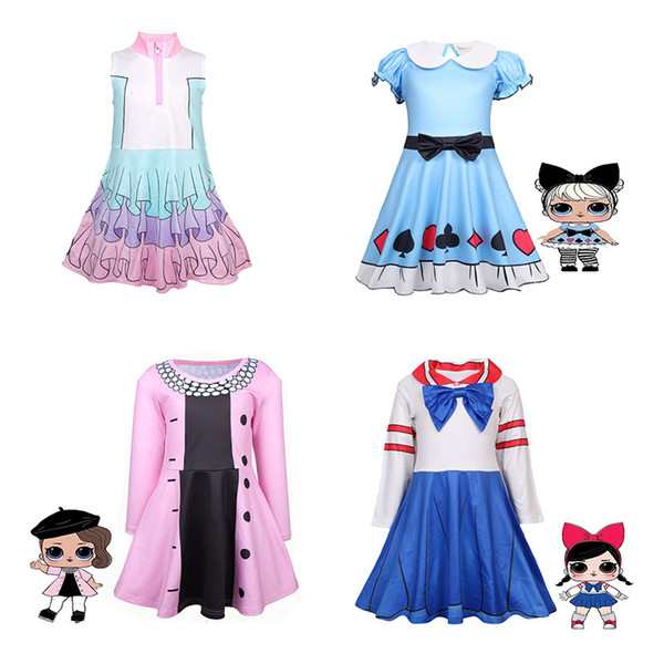 Kids Cosplay Clothing Surprise Doll Dress Princess Halloween Party Cosplay Costume Girls Fancy Dress Up Clothes Girls Birthday Gifts