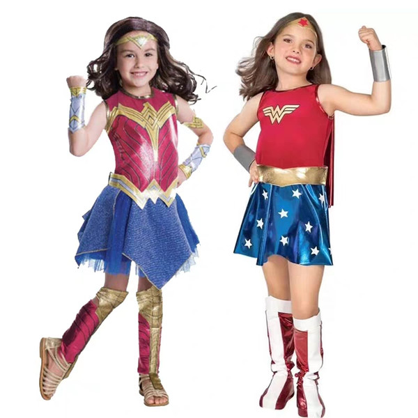 Wonder Woman Cosplay Children's Performing Clothes Game animation role playing Halloween costume Super heroine Festival dress