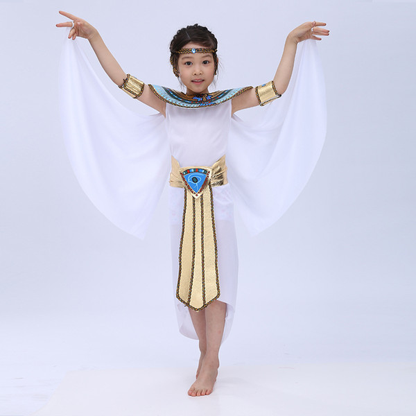 Free Shipping 2016 New Children Halloween Cosplay Masquerade Queen Cleopatra Costume For Girls Princess Costume