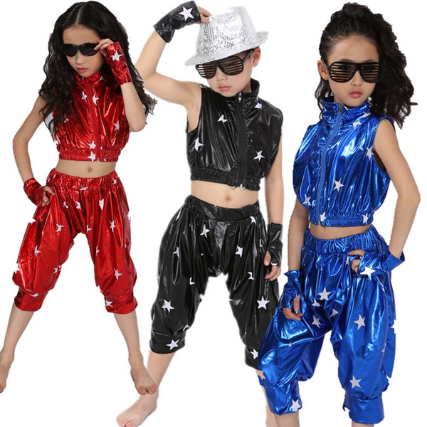 2018 Songyuexia Children's Jazz Dance Costum Performance Clothing Set of Shot Pants Hip-Pop Retail and Wholesale 3colors 110-150