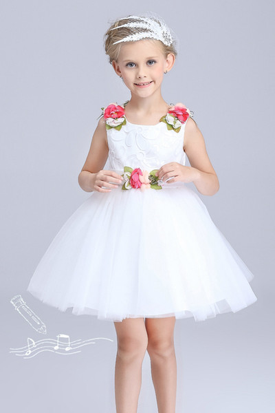 Dress for girls clothes high quality summer kids girl cute flower party school performance wedding dress princess one-piece