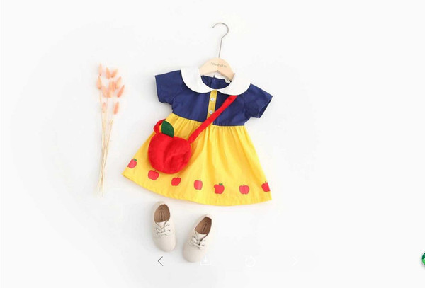 2019 Princess Kids cosplay costume Girls, sweet, cute parties, Princess dresses, no bags Halloween cosplay Snow White.