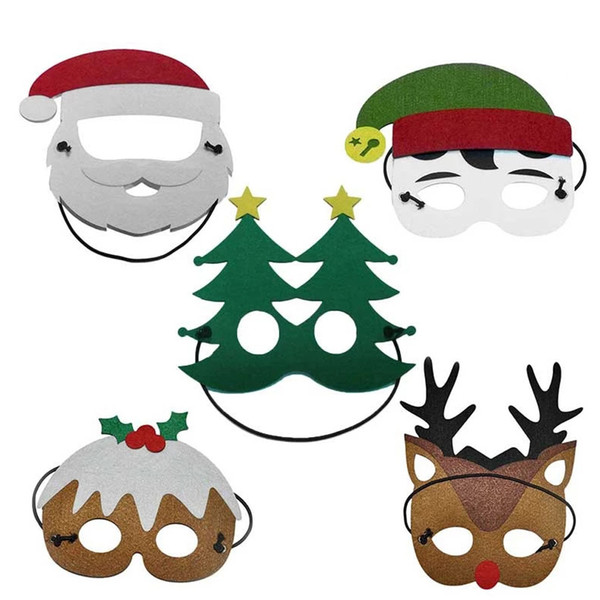 Merry Christmas Santa Claus Kids Costume Masks Halloween Christmas Party Cosplay Toy Cartoon Snowman Spirit Reindeer Fancy Dress Party Mask