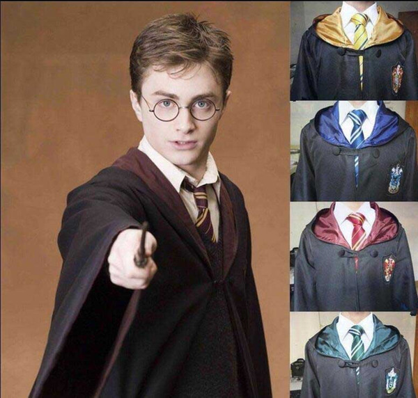 cool Harry Potter Robe Cloak Cape Cosplay Costume Kids Adult Harry Potter Robe Cloak Gryffindor Slytherin Ravenclaw Robe cloak