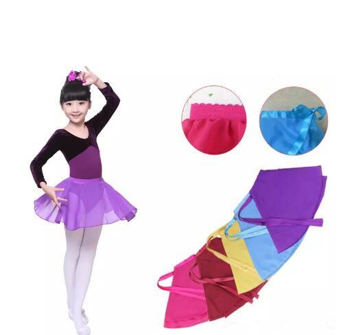 Cute girls dancewear Dance skirt Students performance clothing Chiffon Ballet skirt dress for Pupil middle school Summer Multi colors B11