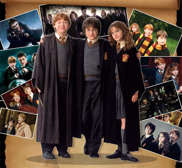 Kids Harry Potter Robe Cloak Cape Cosplay Costume Boy Girls Children Gryffindor school Uniform clothes Slytherin Hufflepuff Ravenclaw