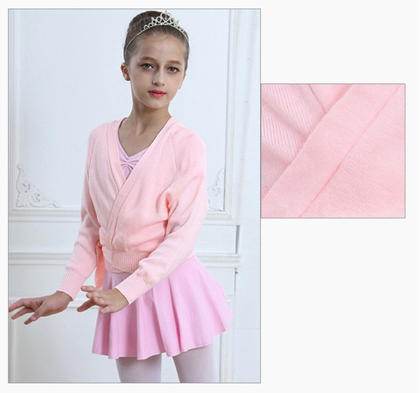 Kids Girl Classic Long Sleeve Knit Wrap Sweater Ballet Dance Cardigan