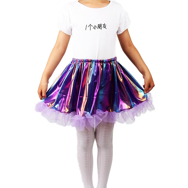 ins Foreign Trade fashionable style Pengpeng skirt Lace tutu Children's skirt 2018 New Girl Rainbow Bent Yarn skirt