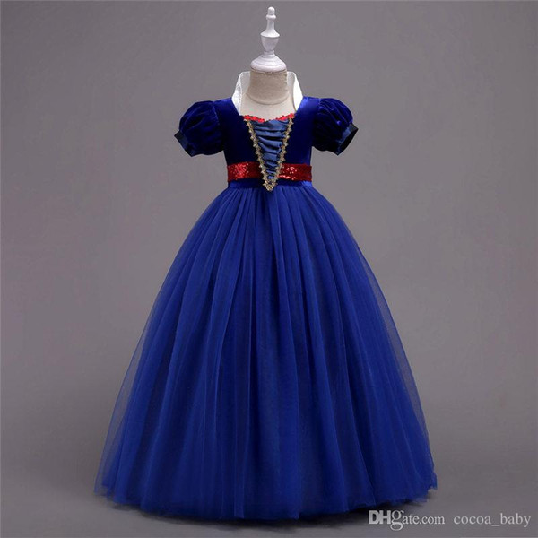 Girls cartoon princess Dress Fancy Party Dress Costume Princess Girl Dress up Kids Cosplay Party Dresses For Girls 3-14Y DHL